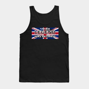 THE LEGEND HAS RETIRED, flag of the United Kingdom black version t-shirt sweater hoodie samsung iphone case coffee mug tablet case tee birthday gifts Tank Top